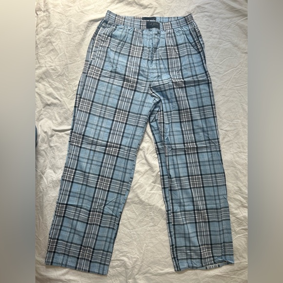 Ted Baker Blue and White Plaid Lounge Pants - Picture 1 of 3